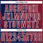 Maillot de football bleu marine et blanc à sublimation, uniforme sportif personnalisé, couleur cramoisie