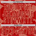 Maillot de sport crème, lignes courbes de football, personnalisé, rouge, sublimation