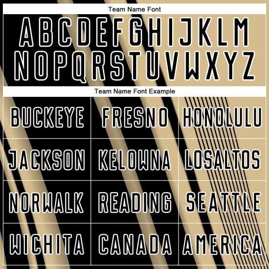 Maillot de football personnalisé Gold Sports noir et blanc, sublimation Vegas Lines Uniform Maillot de football personnalisé Gold Sports noir et blanc, sublimation Vegas Lines Uniform