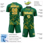 Maillot Kelly Or-Blanc Uniforme Lignes Sublimation Personnalisé Sports Curve Soccer Vert