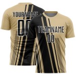 Maillot de football personnalisé Gold Sports noir et blanc, sublimation Vegas Lines Uniform Maillot de football personnalisé Gold Sports noir et blanc, sublimation Vegas Lines Uniform