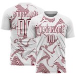 Maillot de football Curve Lines blanc, uniforme de sublimation, Crimson Sports Custom