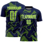 Maillot de sport Navy Lines Sublimation personnalisé Neon Curve Vert-Blanc Uniforme de football Maillot de sport Navy Lines Sublimation personnalisé Neon Curve Vert-Blanc Uniforme de football