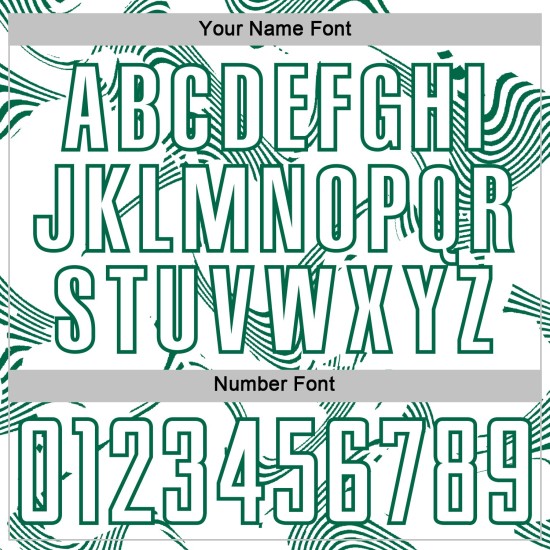 Maillot de football blanc uniforme Sports Curve Lines Kelly, sublimation personnalisée, vert