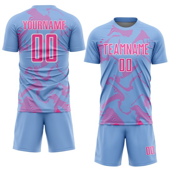 Maillot de football rouge et blanc, lignes courbes légères, bleu, sport, sublimation personnalisée