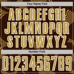 Maillot de football marron à lignes courbes, sublimation, doré et blanc, ancien uniforme personnalisé