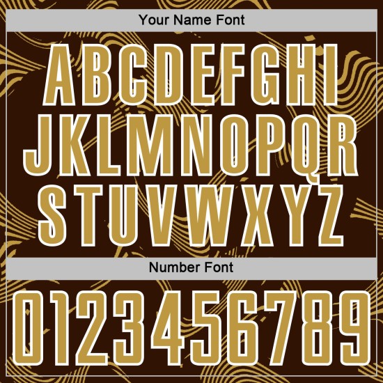 Maillot de football marron à lignes courbes, sublimation, doré et blanc, ancien uniforme personnalisé