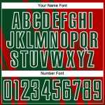 Maillot de football personnalisé à sublimation vert et blanc avec lignes rouges Maillot de football personnalisé à sublimation vert et blanc avec lignes rouges