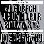 Maillot de football noir et blanc personnalisé à lignes grises par sublimation