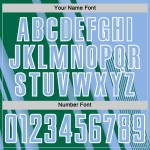 Maillot de football léger personnalisé Kelly à lignes vertes et blanches par sublimation, uniforme de sport bleu