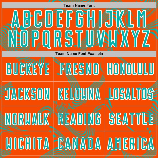 Maillot de football personnalisé orange à sublimation, uniforme de sport, courbe aqua-blanc Maillot de football personnalisé orange à sublimation, uniforme de sport, courbe aqua-blanc