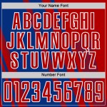 Maillot de football personnalisé avec lignes de sublimation, uniforme de sport blanc royal, rouge