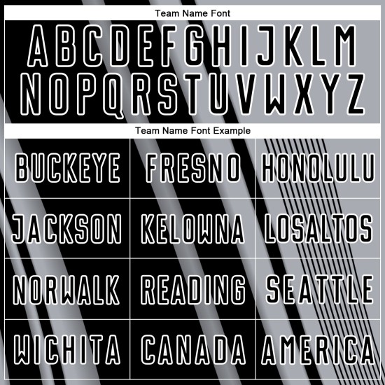 Maillot de football noir et blanc personnalisé à lignes grises par sublimation