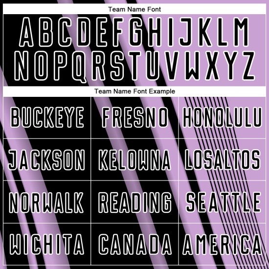 Maillot de football personnalisé noir et blanc avec lignes de sublimation, violet clair