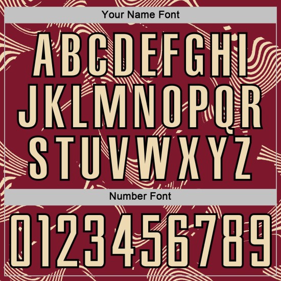 Maillot de football personnalisé à sublimation crème-noir Sports Curve Lines, uniforme cramoisi Maillot de football personnalisé à sublimation crème-noir Sports Curve Lines, uniforme cramoisi