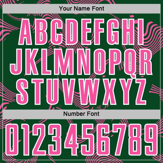 Maillot de football vert à sublimation rose et blanc, lignes sportives courbes personnalisées