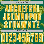 Maillot Kelly Or-Blanc Uniforme Lignes Sublimation Personnalisé Sports Curve Soccer Vert