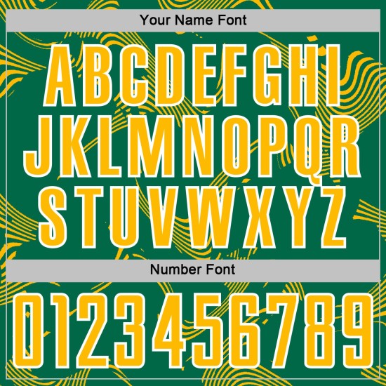 Maillot Kelly Or-Blanc Uniforme Lignes Sublimation Personnalisé Sports Curve Soccer Vert