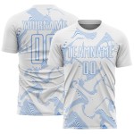 Maillot de football Curve Light Uniform White Lines, personnalisé par sublimation, bleu Maillot de football Curve Light Uniform White Lines, personnalisé par sublimation, bleu