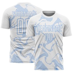 Maillot de football Curve Light Uniform White Lines, personnalisé par sublimation, bleu