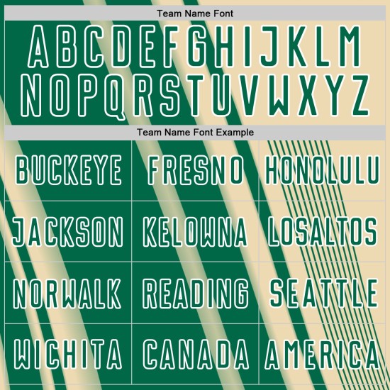 Maillot Kelly de football à sublimation, lignes uniformes crème, vert et blanc, personnalisé Maillot Kelly de football à sublimation, lignes uniformes crème, vert et blanc, personnalisé