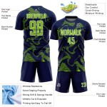 Maillot de sport Navy Lines Sublimation personnalisé Neon Curve Vert-Blanc Uniforme de football Maillot de sport Navy Lines Sublimation personnalisé Neon Curve Vert-Blanc Uniforme de football