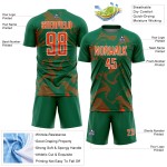 Maillot orange-blanc de sport, uniforme de football vert sublimé, Kelly Lines Curve personnalisé Maillot orange-blanc de sport, uniforme de football vert sublimé, Kelly Lines Curve personnalisé