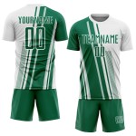 Maillot Kelly sublimé, lignes blanches et vertes, uniforme de football personnalisé