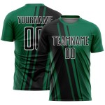 Maillot de football personnalisé par sublimation Uniform Lines Kelly noir-blanc vert Sports Maillot de football personnalisé par sublimation Uniform Lines Kelly noir-blanc vert Sports