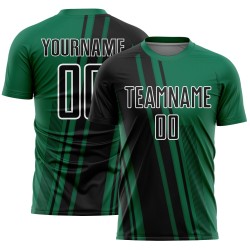 Maillot de football personnalisé par sublimation Uniform Lines Kelly noir-blanc vert Sports