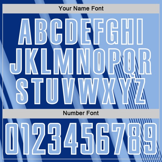 Maillot de football bleu clair, bleu royal et blanc, sublimation, lignes personnalisées