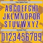 Maillot de football violet et blanc Curve Sports Custom Lines, uniforme doré sublimé Maillot de football violet et blanc Curve Sports Custom Lines, uniforme doré sublimé