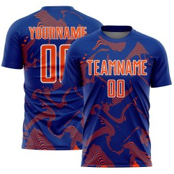 Maillot de football personnalisé à sublimation orange et blanc Royal Curve Sports