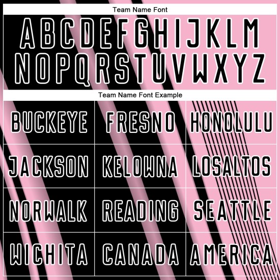 Maillot de football léger rose personnalisé à lignes sportives, noir et blanc, sublimation