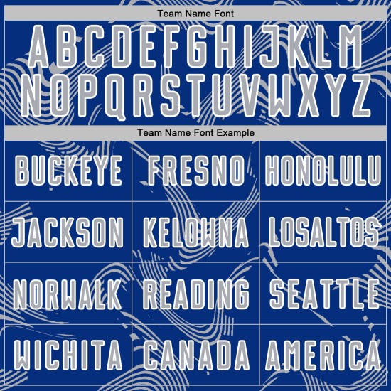 Maillot de football personnalisé gris-blanc Royal Lines Uniforme de sublimation Sports Curve Maillot de football personnalisé gris-blanc Royal Lines Uniforme de sublimation Sports Curve